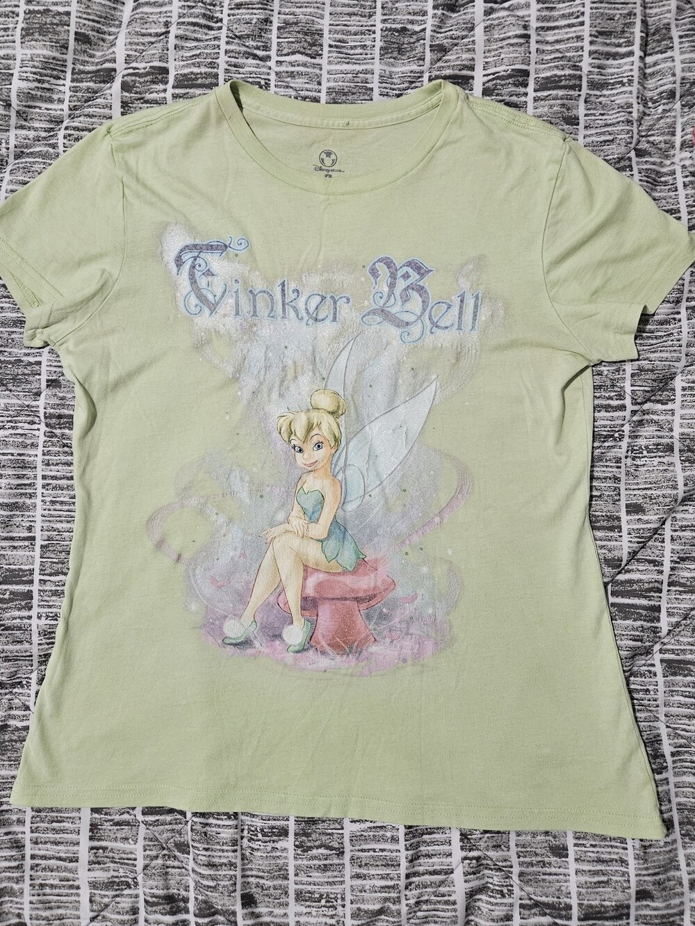 Disney Light Green Tinker Bell Short Sleeve Tee